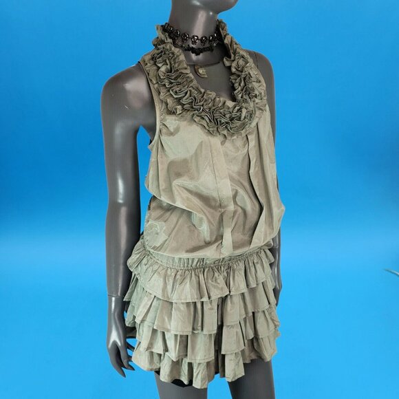 Ruffled Poets Tunic Top Pirate Gray Costume Masquerade Size 6 Von Lancelot Mardi - Picture 2 of 11